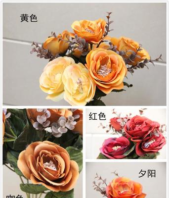 低價(jià)批發(fā)歐式茶玫仿真花 仿真花卉的優(yōu)質(zhì)選擇